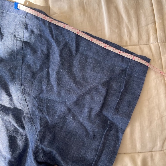 Luxury Linen Short Sleeve Button Front Men's Shirt XL Medieval Blue - Picture 7 of 8